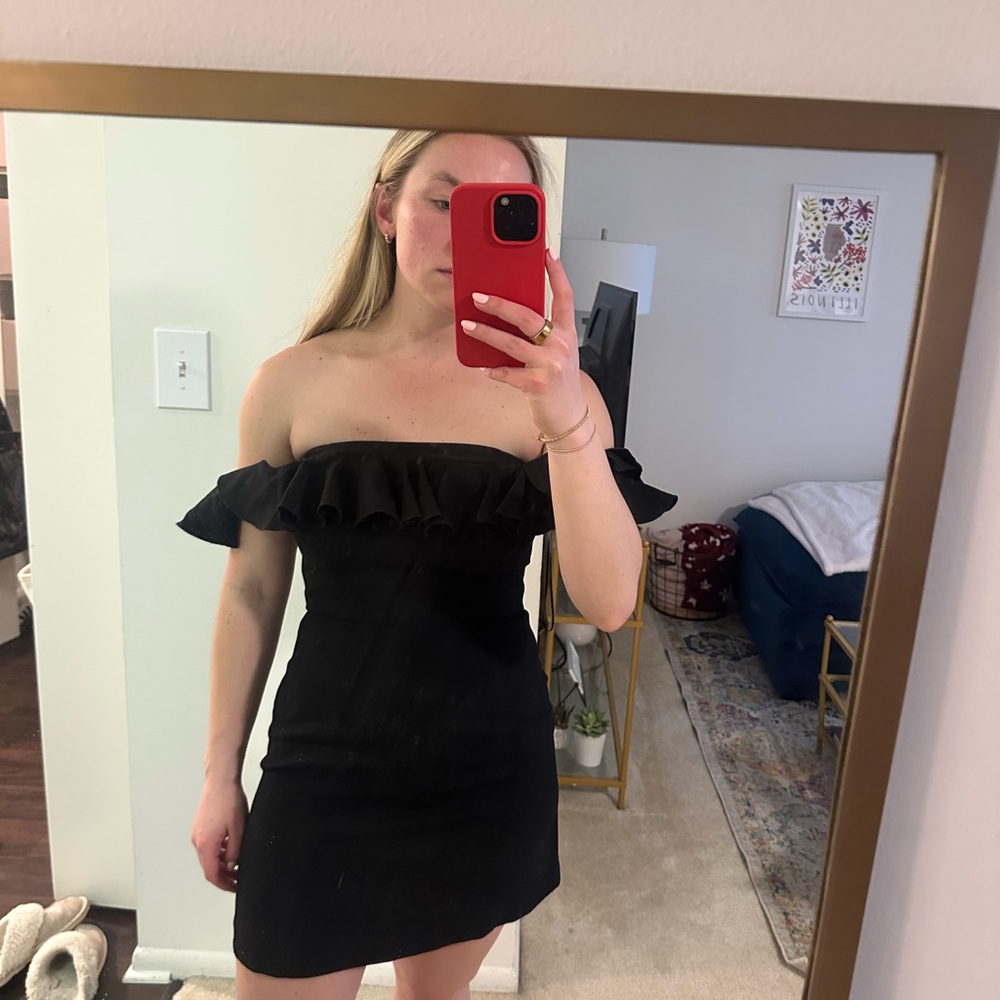 French Connection Black Off-Shoulder Dress